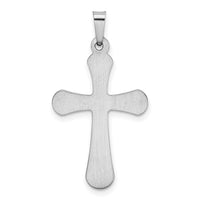 14k White Gold Polished Rounded Cross Pendant-XR1555