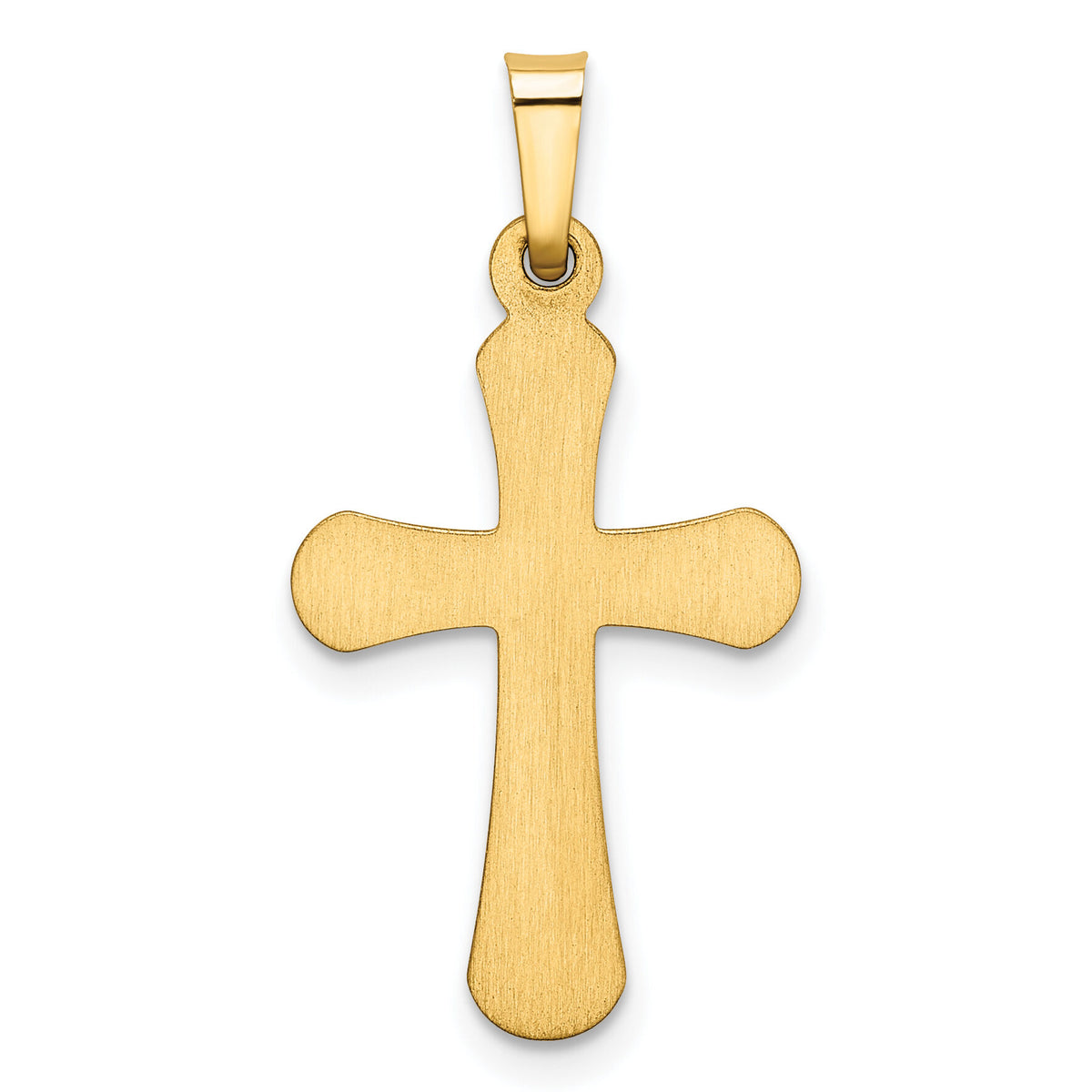 14k Polished Rounded Cross Pendant-XR1556