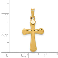 14k Polished Rounded Cross Pendant-XR1556