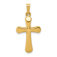 14k Polished Rounded Cross Pendant-XR1556