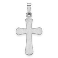 14k White Gold Polished Rounded Cross Pendant-XR1557