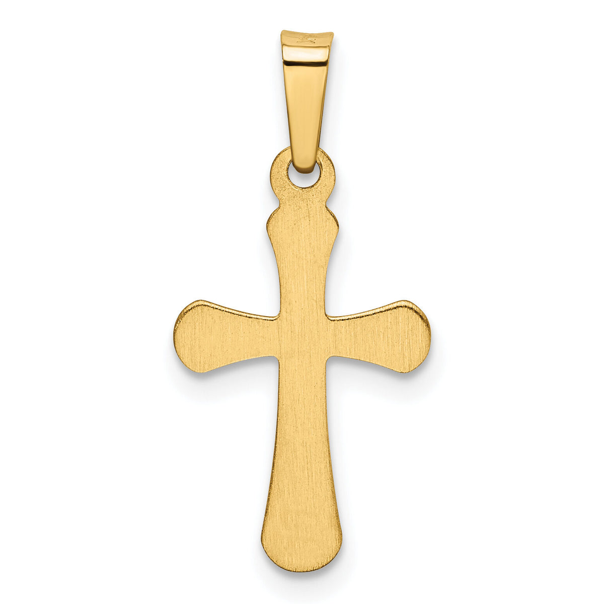 14k Polished Rounded Cross Pendant-XR1558