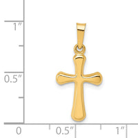 14k Polished Rounded Cross Pendant-XR1558