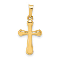 14k Polished Rounded Cross Pendant-XR1558