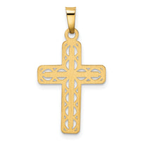14k Polished Filigree Cross Pendant-XR1561