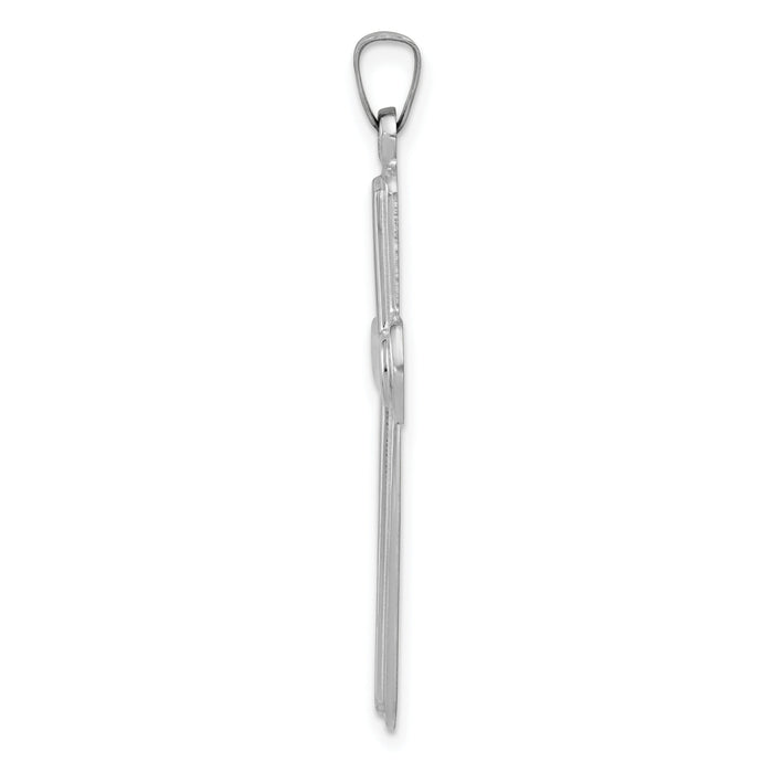 14k White Gold Polished Latin Cross Pendant-XR1563