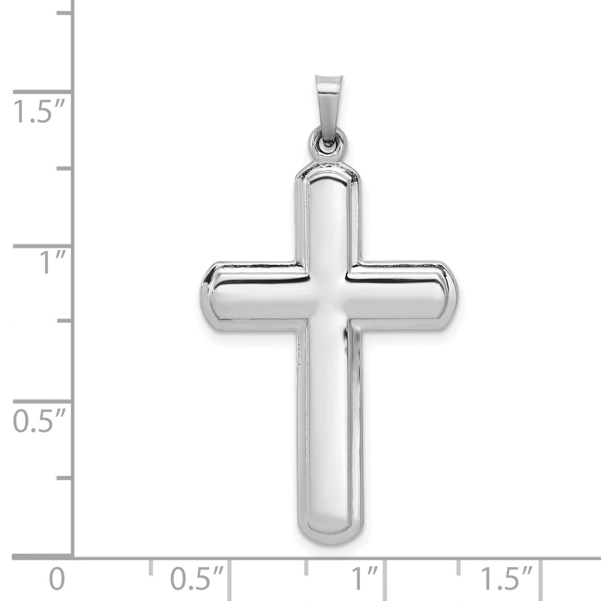 14k White Gold Polished Latin Cross Pendant-XR1563
