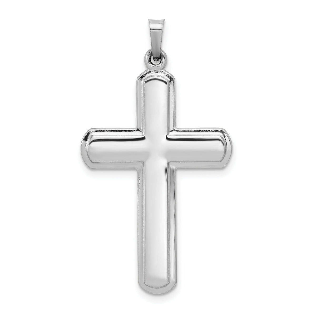 14k White Gold Polished Latin Cross Pendant-XR1563