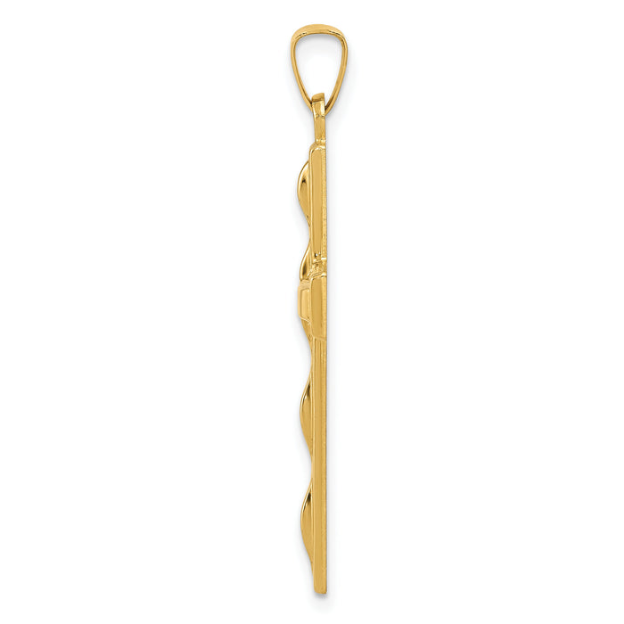 14k Polished Cross Pendant-XR1564