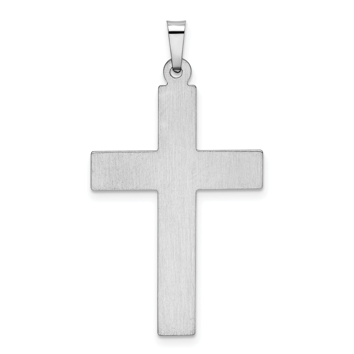 14k White Gold Polished and Satin w/Dots Cross Pendant-XR1565