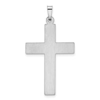 14k White Gold Polished and Satin w/Dots Cross Pendant-XR1565
