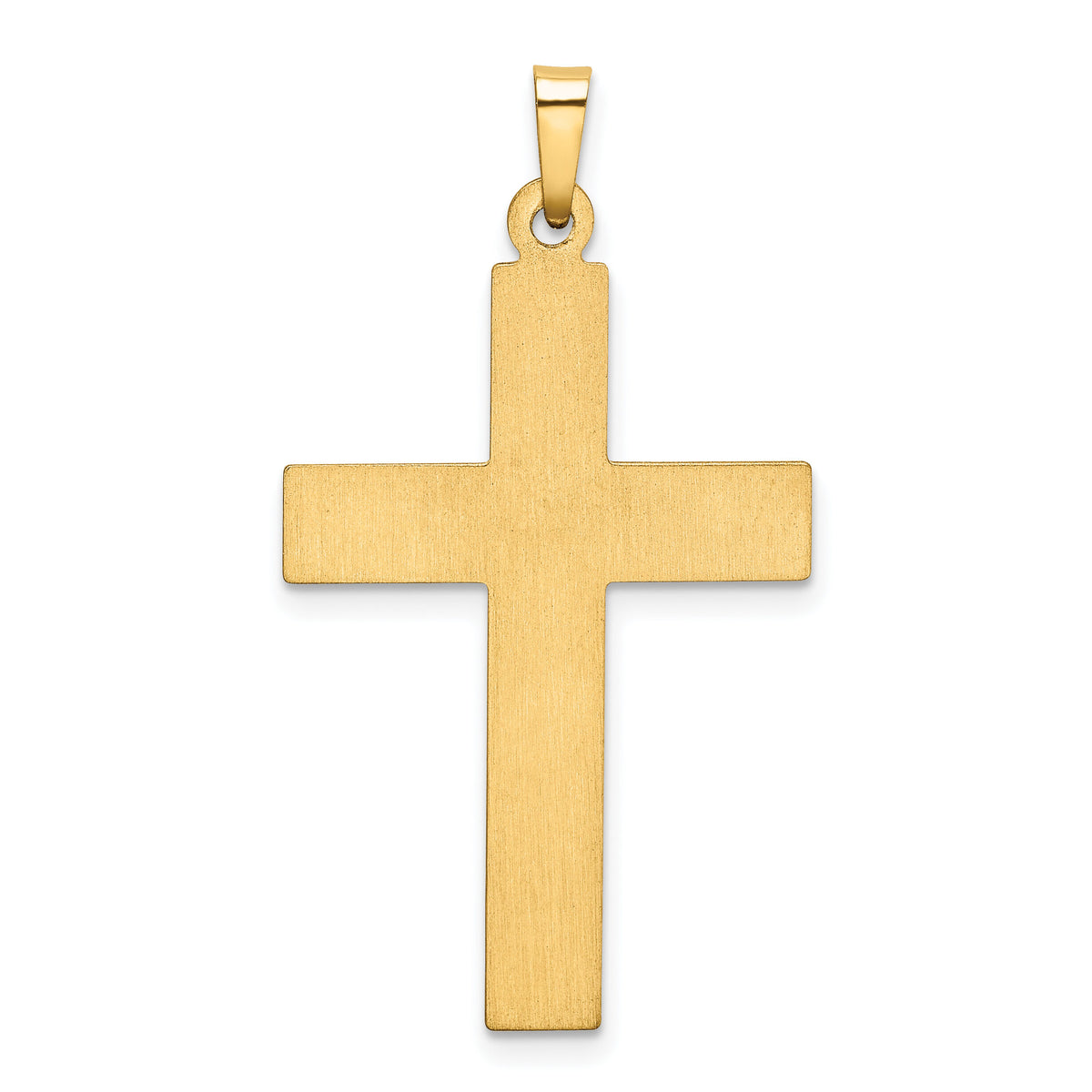 14K W/Rhodium Polished and Satin Cross Pendant-XR1566