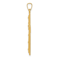 14k Polished Cross Pendant-XR1567