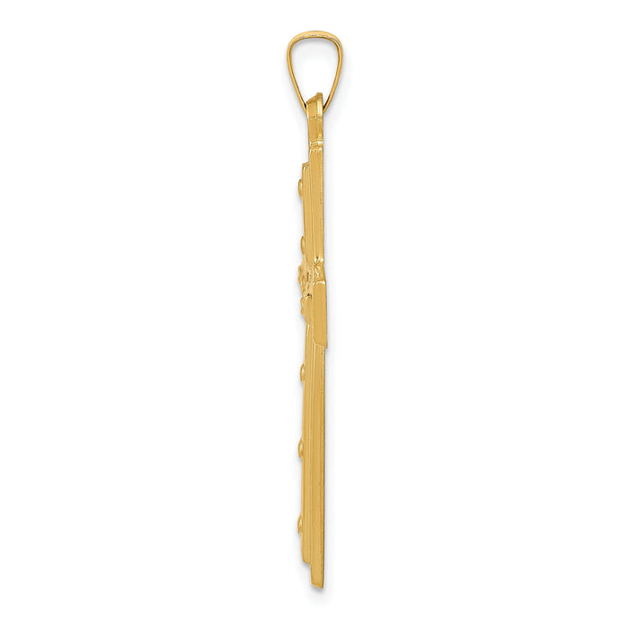 14k Polished Cross Pendant-XR1567