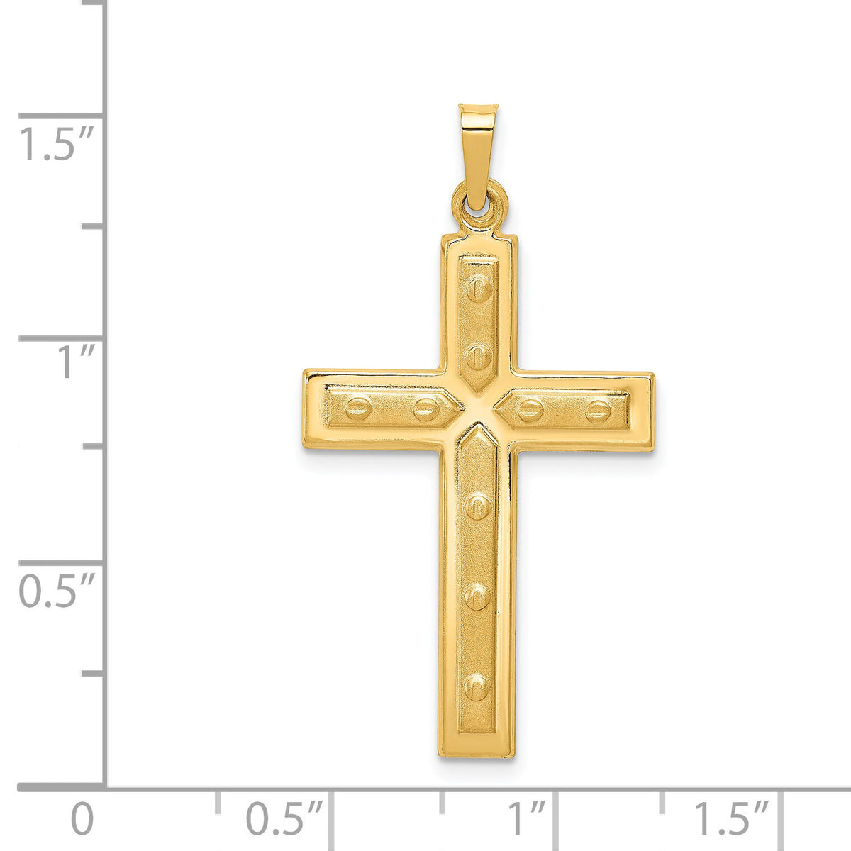 14k Polished Cross Pendant-XR1567