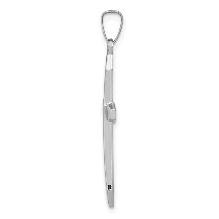 14k White Gold Polished Cross Pendant-XR1571