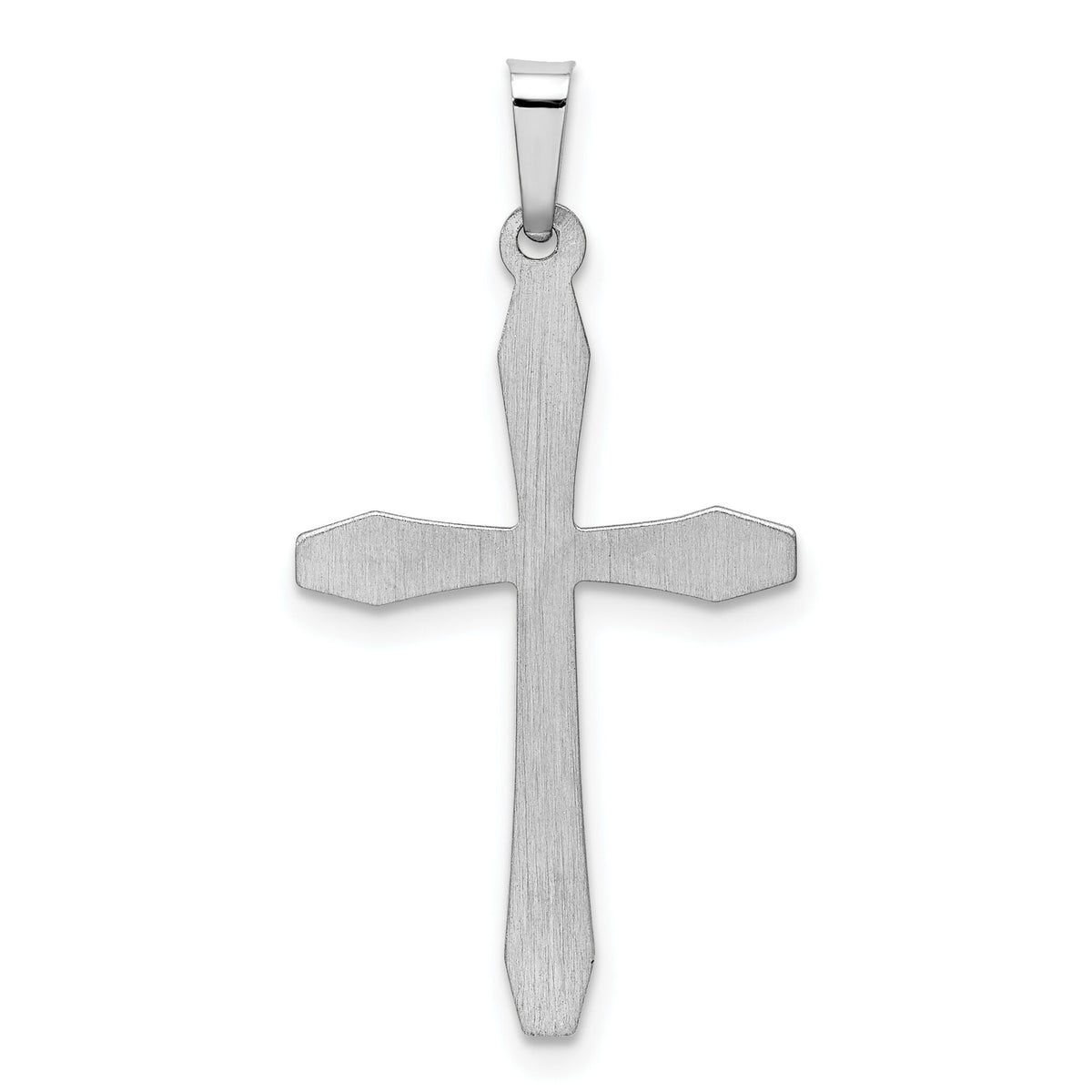 14k White Gold Polished Cross Pendant-XR1571