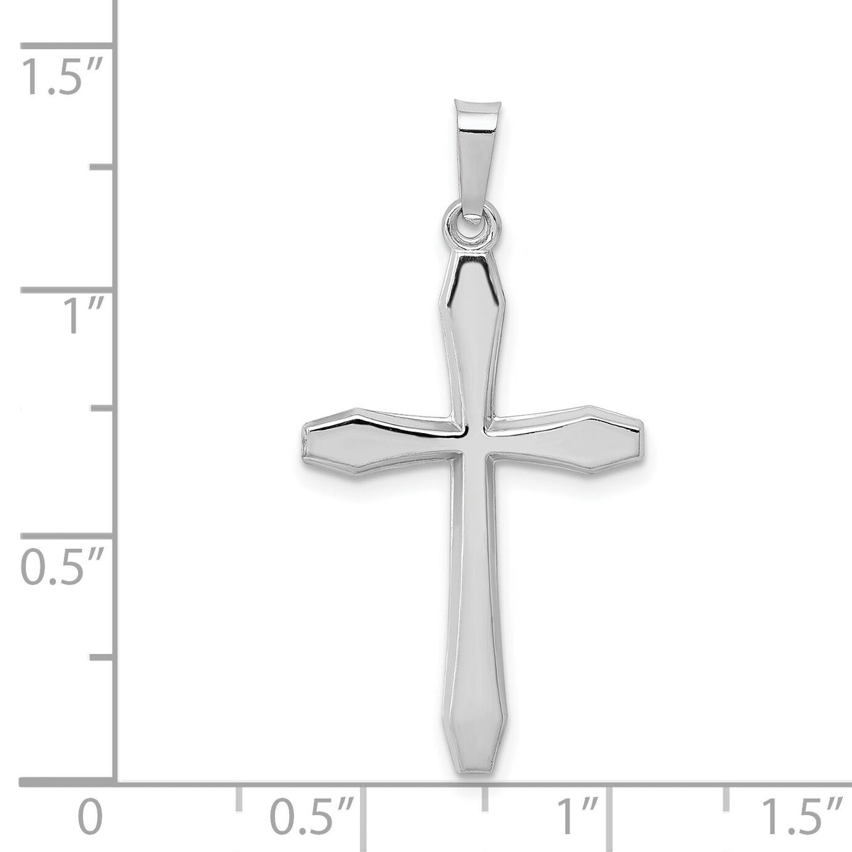 14k White Gold Polished Cross Pendant-XR1571