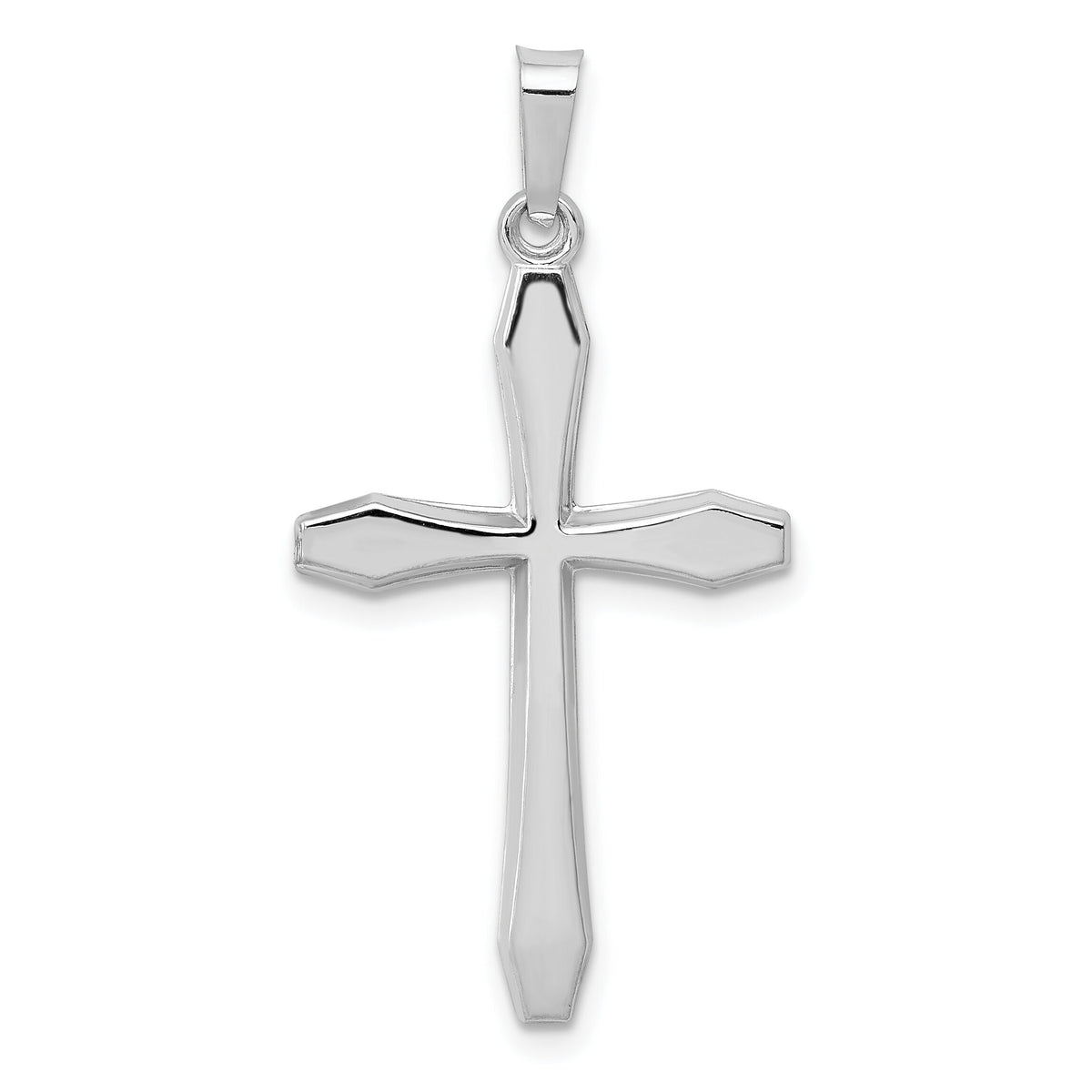 14k White Gold Polished Cross Pendant-XR1571