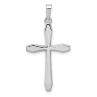 14k White Gold Polished Cross Pendant-XR1571
