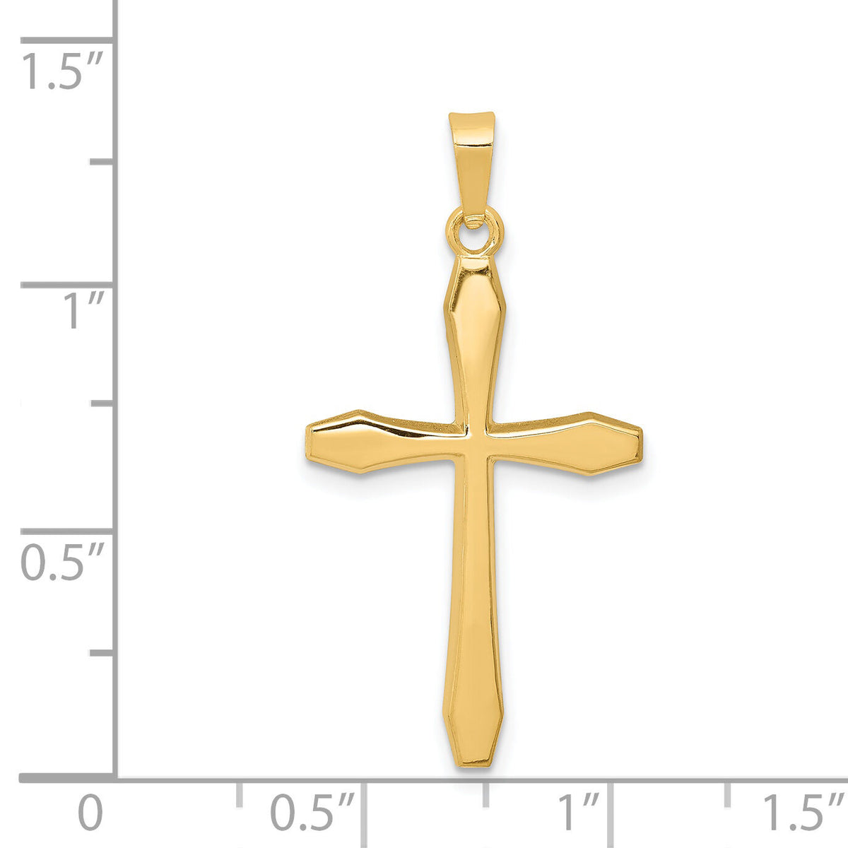 14k Polished Cross Pendant-XR1572