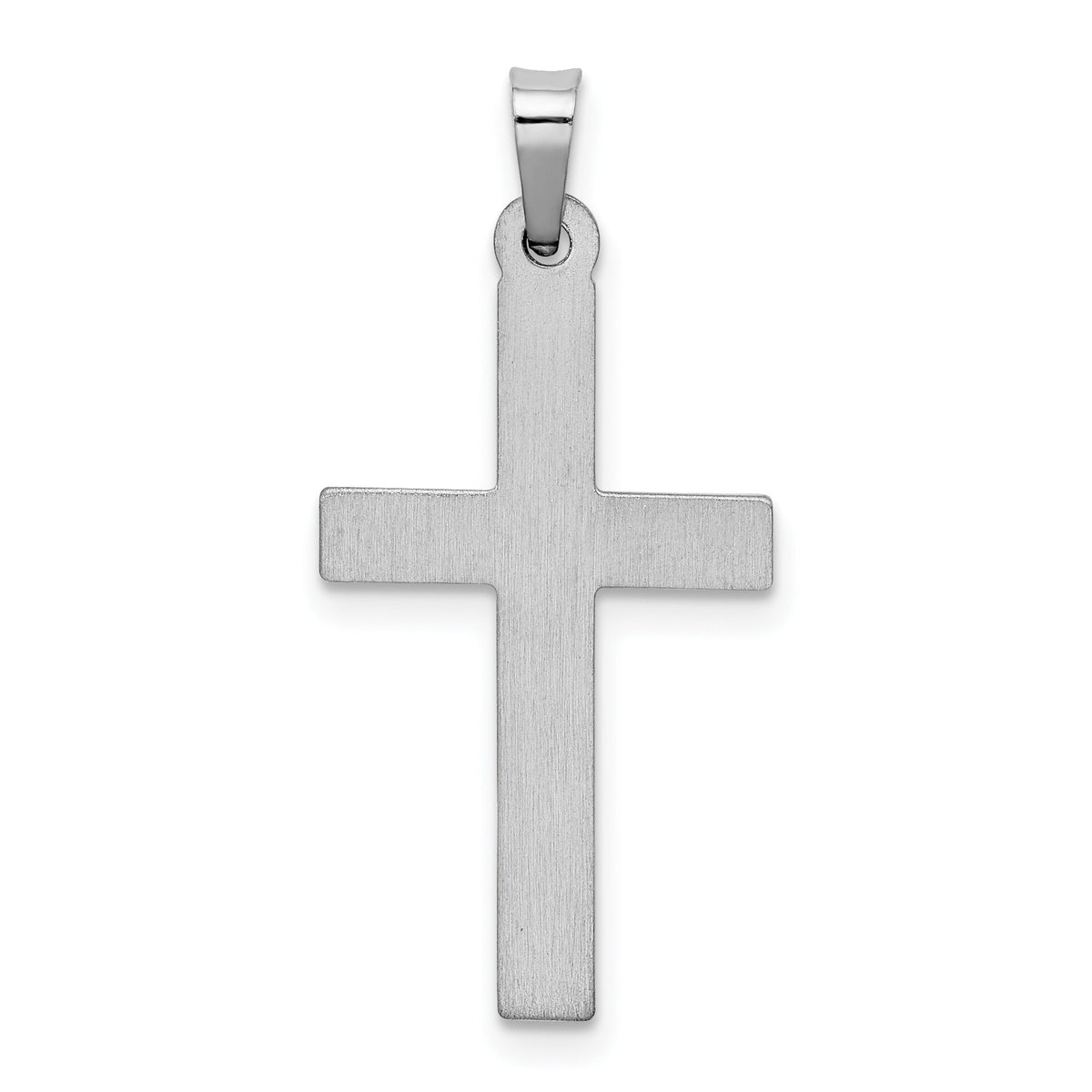 14k White Gold Polished Lattice Cross Pendant-XR1576