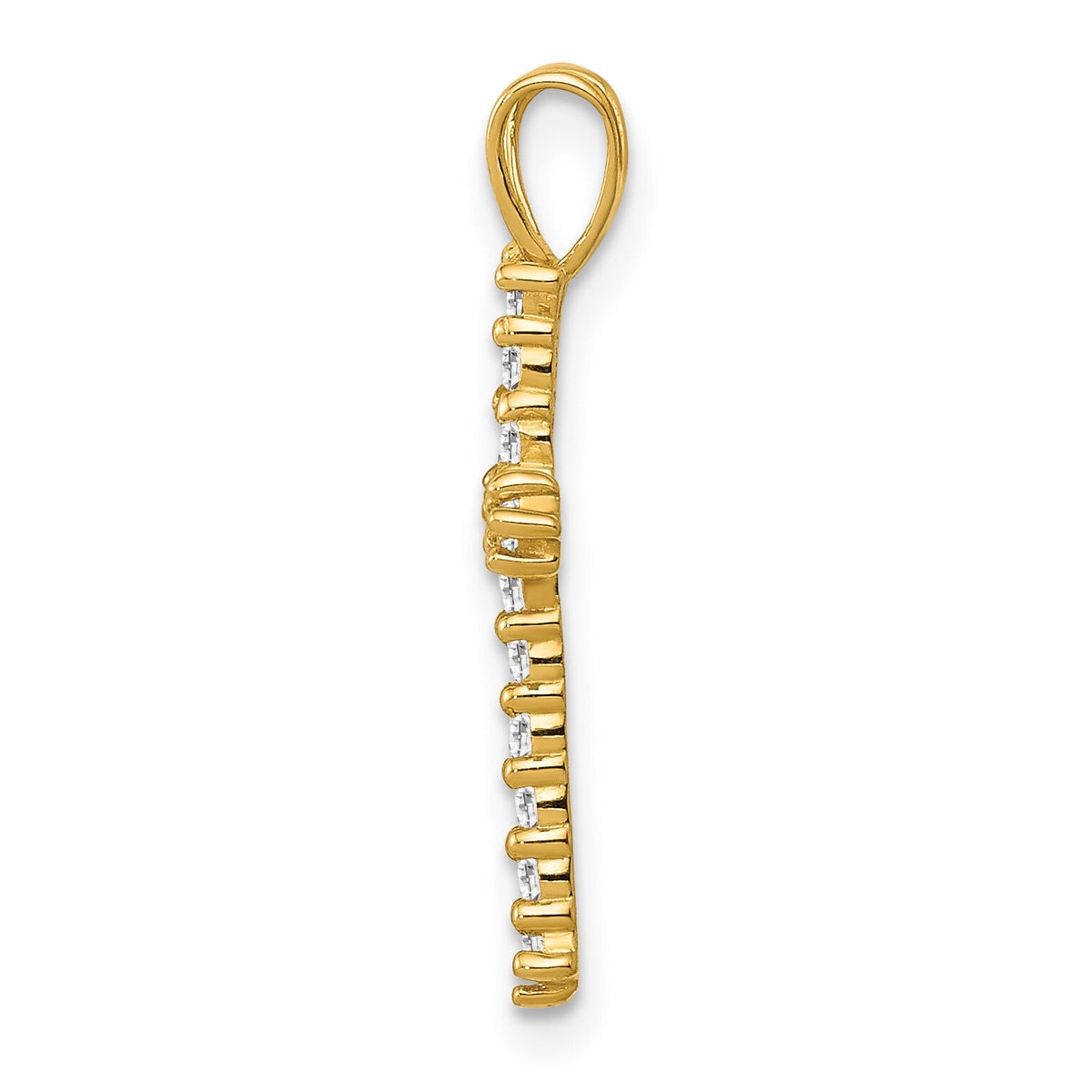 14k Polished CZ Cross Chain Slide-XR1578