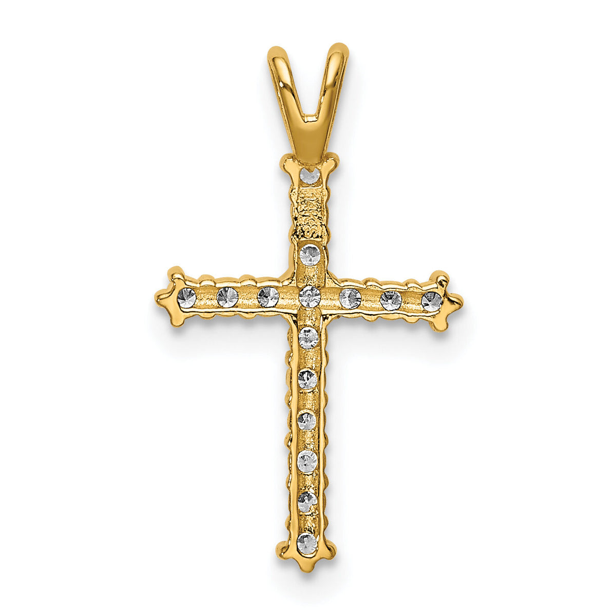 14k Polished CZ Cross Chain Slide-XR1578