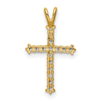 14k Polished CZ Cross Chain Slide-XR1578
