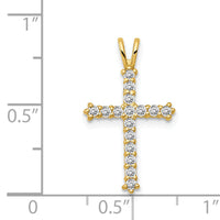 14k Polished CZ Cross Chain Slide-XR1578