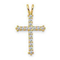 14k Polished CZ Cross Chain Slide-XR1578