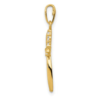 14k Polished CZ Cross Charm-XR1579