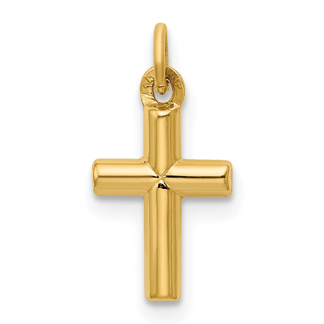 14k Polished Cross Pendant-XR1580