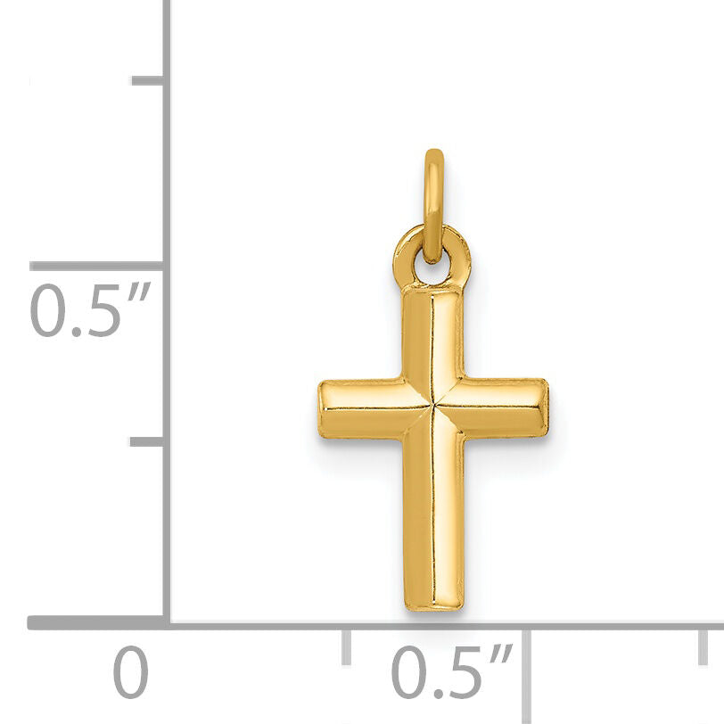 14k Polished Cross Pendant-XR1580