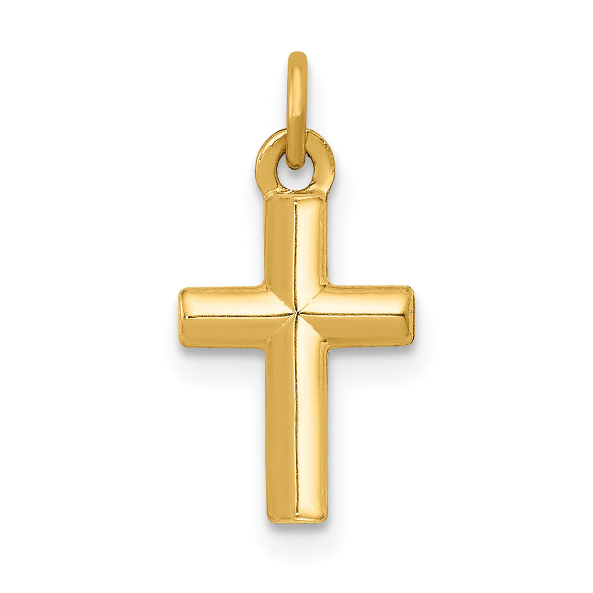 14k Polished Cross Pendant-XR1580