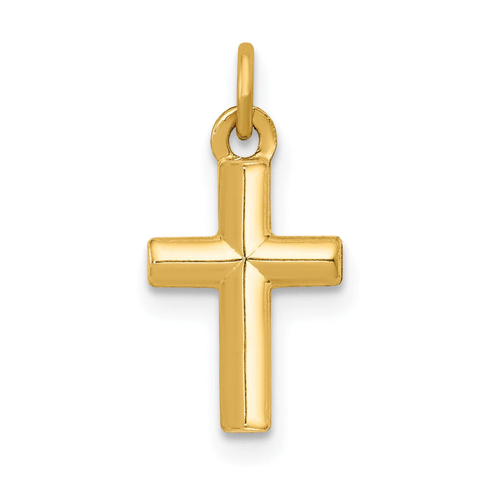 14k Polished Cross Pendant-XR1580