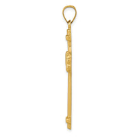 14k Polished Fancy Cross Pendant-XR1583