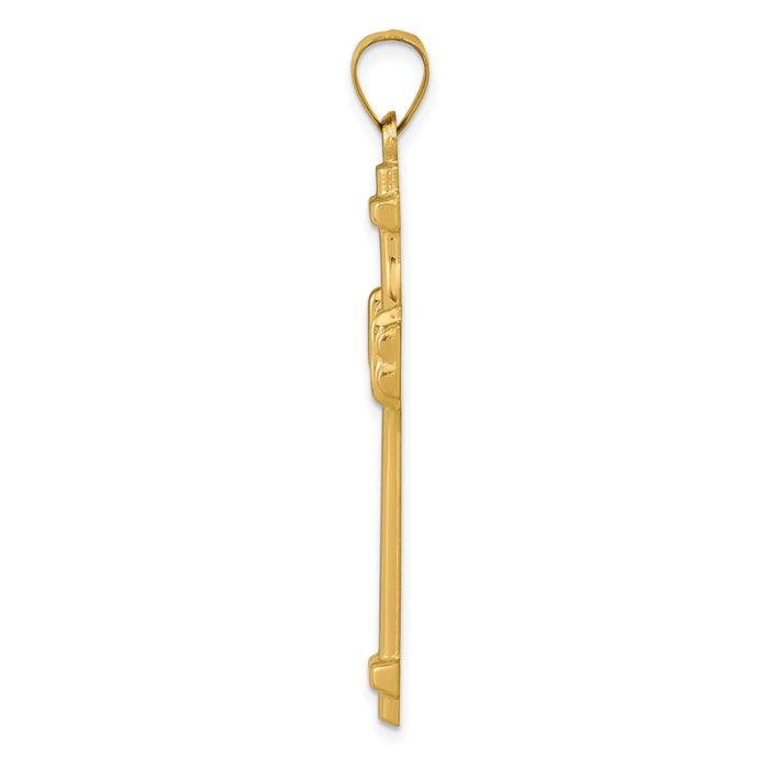 14k Polished Fancy Cross Pendant-XR1583