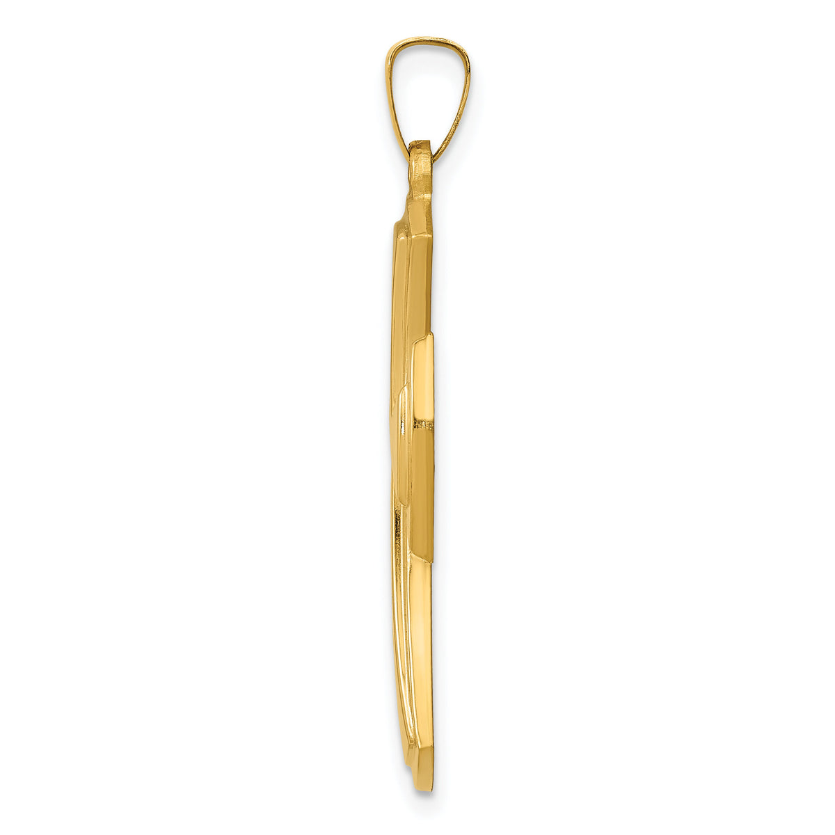 14k Polished Cross Pendant-XR1585