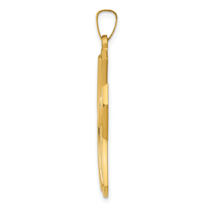 14k Polished Cross Pendant-XR1585