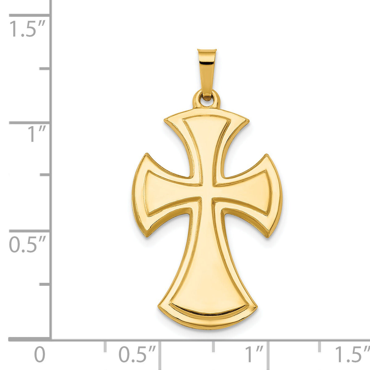 14k Polished Cross Pendant-XR1585
