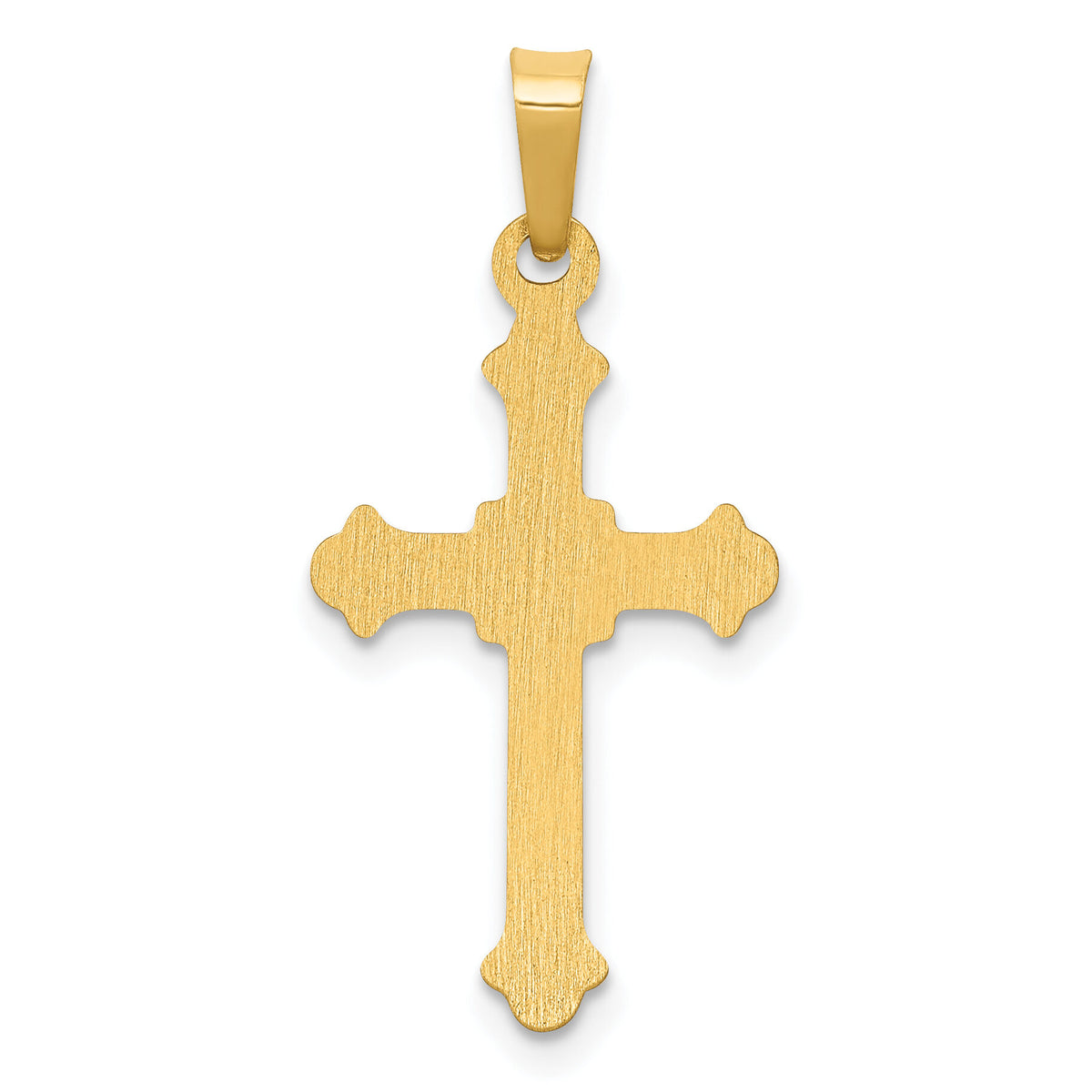 14k Polished Fleur de Lis Cross Pendant-XR1590