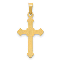 14k Polished Fleur de Lis Cross Pendant-XR1590