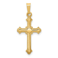 14k Polished Fleur de Lis Cross Pendant-XR1590
