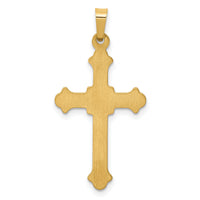 14k Polished Fleur de Lis Cross Pendant-XR1596