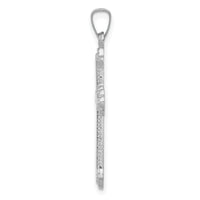 14k White Gold Polished Cross Pendant-XR1597