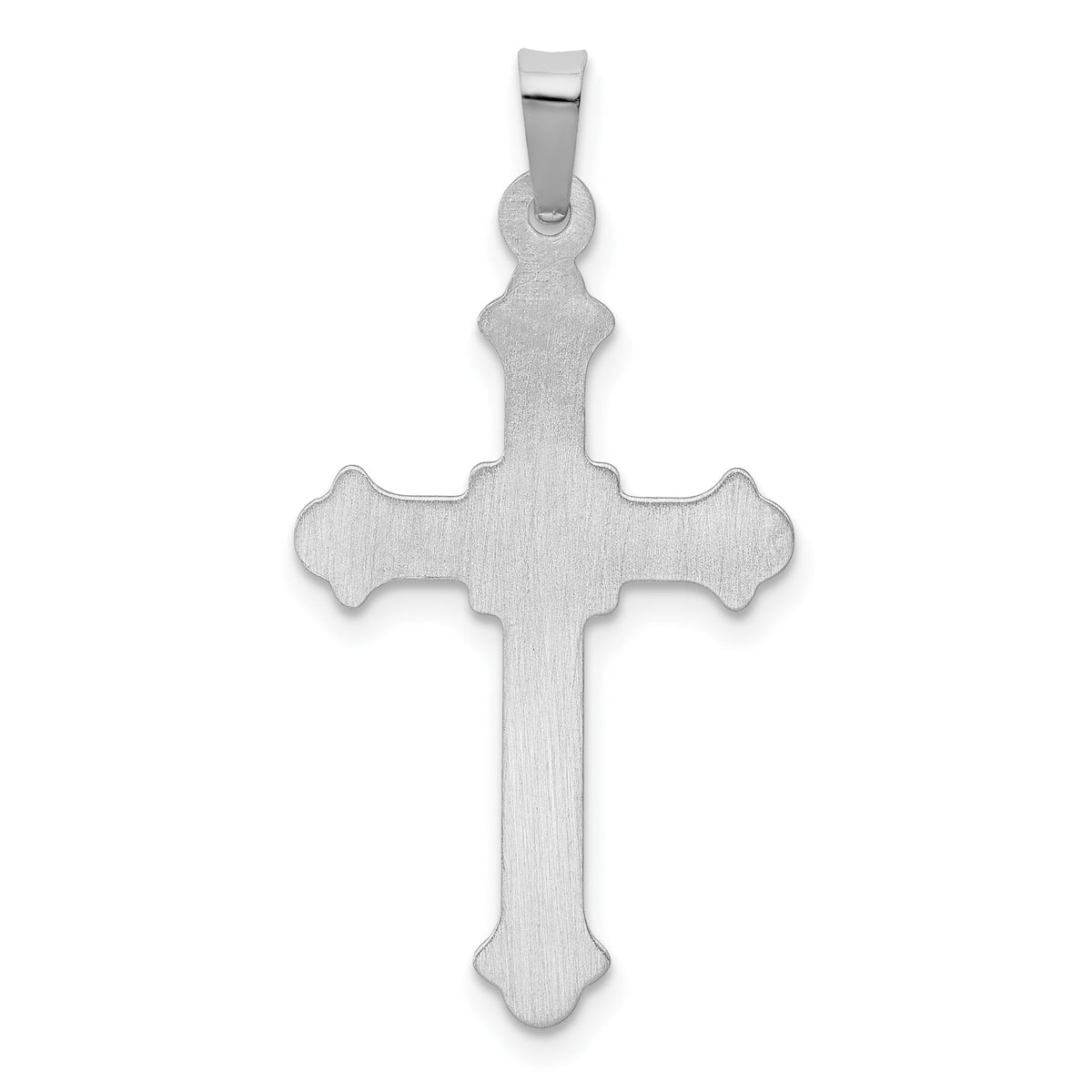 14k White Gold Polished Cross Pendant-XR1597