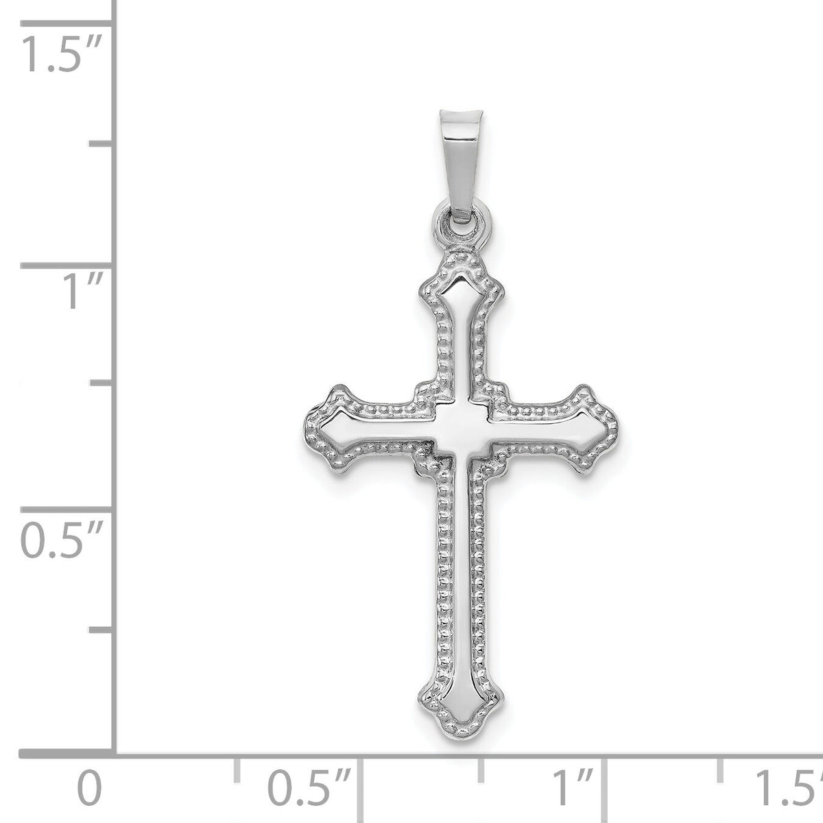 14k White Gold Polished Cross Pendant-XR1597