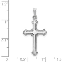 14k White Gold Polished Cross Pendant-XR1597