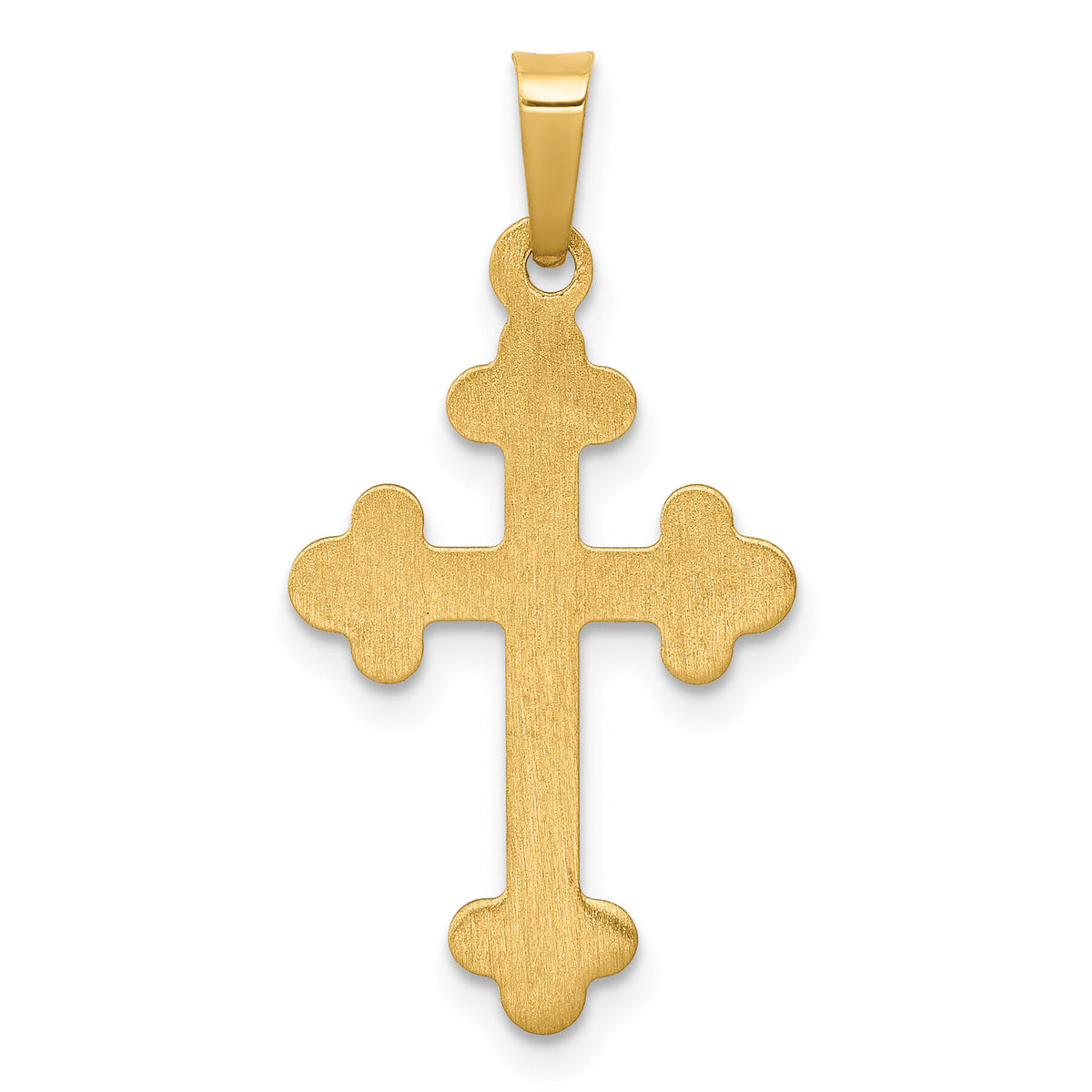 14k Polished Budded Cross Pendant-XR1600